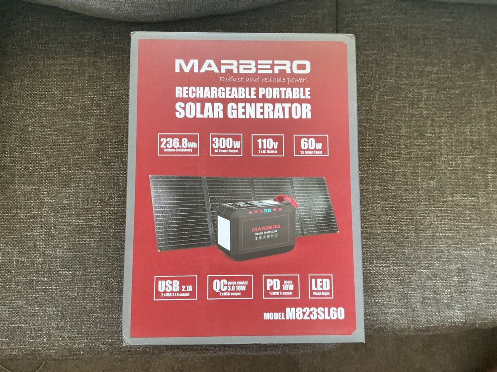 Marbero Portable Power Station 300W 237Wh Camping Solar Generator Backup Lithium