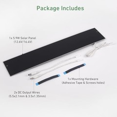 s Solar Panel Charger 12.6V/16.4V 5.9W for Motorized Blinds & Shades – 2-Pin