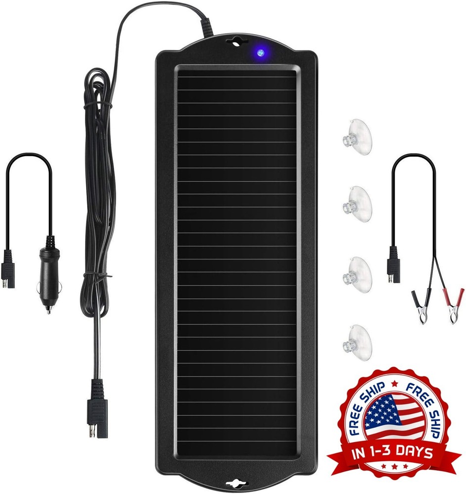 Mantenedor De Cargador De Bateria De Coche Solar De 12 V Waterproof NUEVO US