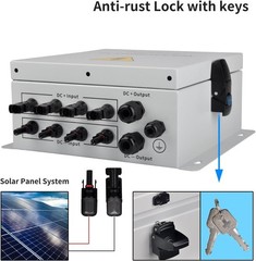 Durable 4 String Metal PV Combiner Box Solar System Fuse