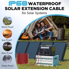 10AWG Solar Wire 50FT, Tinned Copper Extension Cable for Solar Panels, RV, Boat