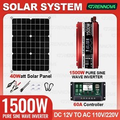 Grennova 1500W Solar Kit 40W Panel 60A MPPT Off-Grid Home Camping Backup