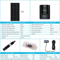 Renogy 400Watt 12Volt Solar Premium Kit W/ 40A MPPT Charge Controller Off-Grid