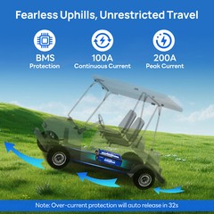 48V 50Ah LiFePO4 Lithium Battery Golf Cart Smart Monitor RV with 18A Charger RVs