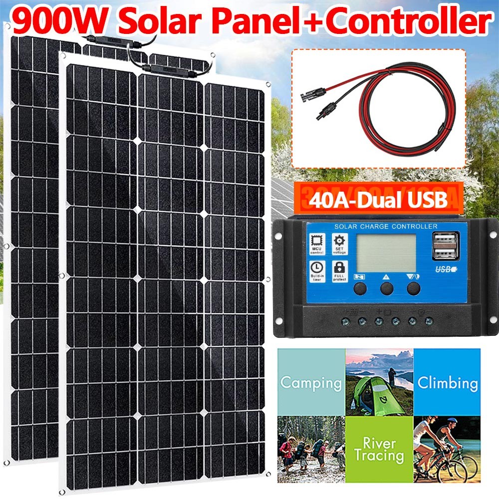 150W Flexible Portable Solar Panel 23.5% RV Rooftop Cabin Car Boat Home Camping