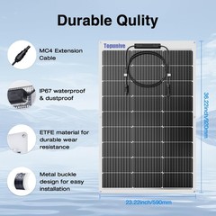 100W Flexible Solar Panel Monocrystalline SemiFlexible 12V RV Boat