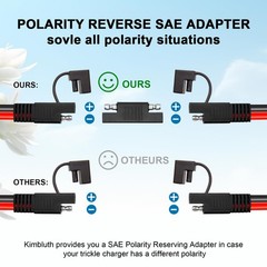 10AWG Solar Panel to SAE Adapter Cable 12FT SAE Connector Battery Cable PV So…