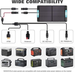 100W Portable Foldable Solar Panel ETFE IP68 High Efficiency Charger
