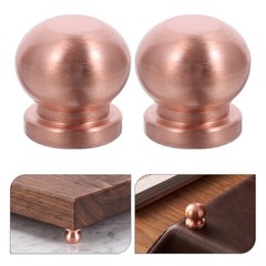 Durable Copper Round Feet 4Pcs Reusable Screw on Metal Pads for Cabinet and Tray