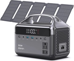 Portable Power Station 300W, 192Wh Lifepo4 Battery Solar Generator with Solar Pa