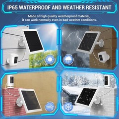 IP65 Solar Panel Outdoor for Ring Cameras (White 2P) Spotlight Cam Plus/Pro S…