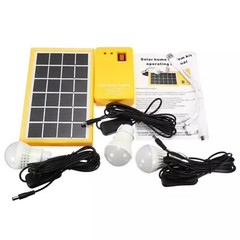 Solar Power Panel Generator Kit 5V USB Home System Charger 3 LED Bulbs Light