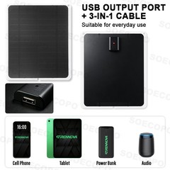 20W Flexible Solar Panel Charger Monocrystalline with USB Output Fast & Charger