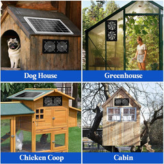 Solar Exhaust Fans & Powered Fan with 15W Panel & 2-Pack High-Speed Brushless DC