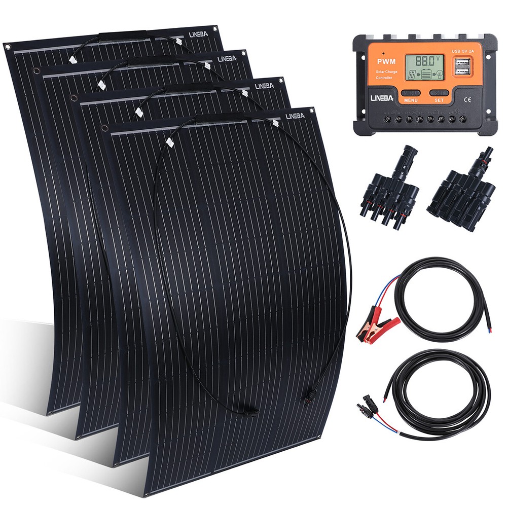 400W 12V Portable Flexible Solar Panel Mono Power Battery Charge Camping Home RV
