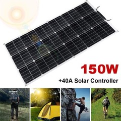 150 Watt Solar Panel Kit Charging 12V Power RV Home Boat Camp Off-Grid Battery