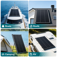Bifacial Solar Panel 200W 12V Mono N-Type Solar Battery Charging Home Off-Grid