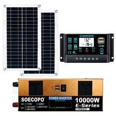 US 10000W Solar Kit | Includes Inverter, 2pcs 200W Solar Panels 100A Controller