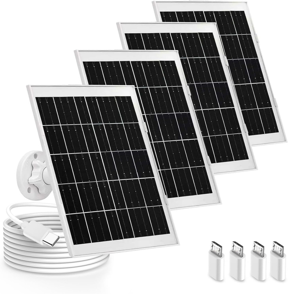 4 Pack 8W Solar Panel Charger Compatible with Arlo Essential Solar Panel Charger