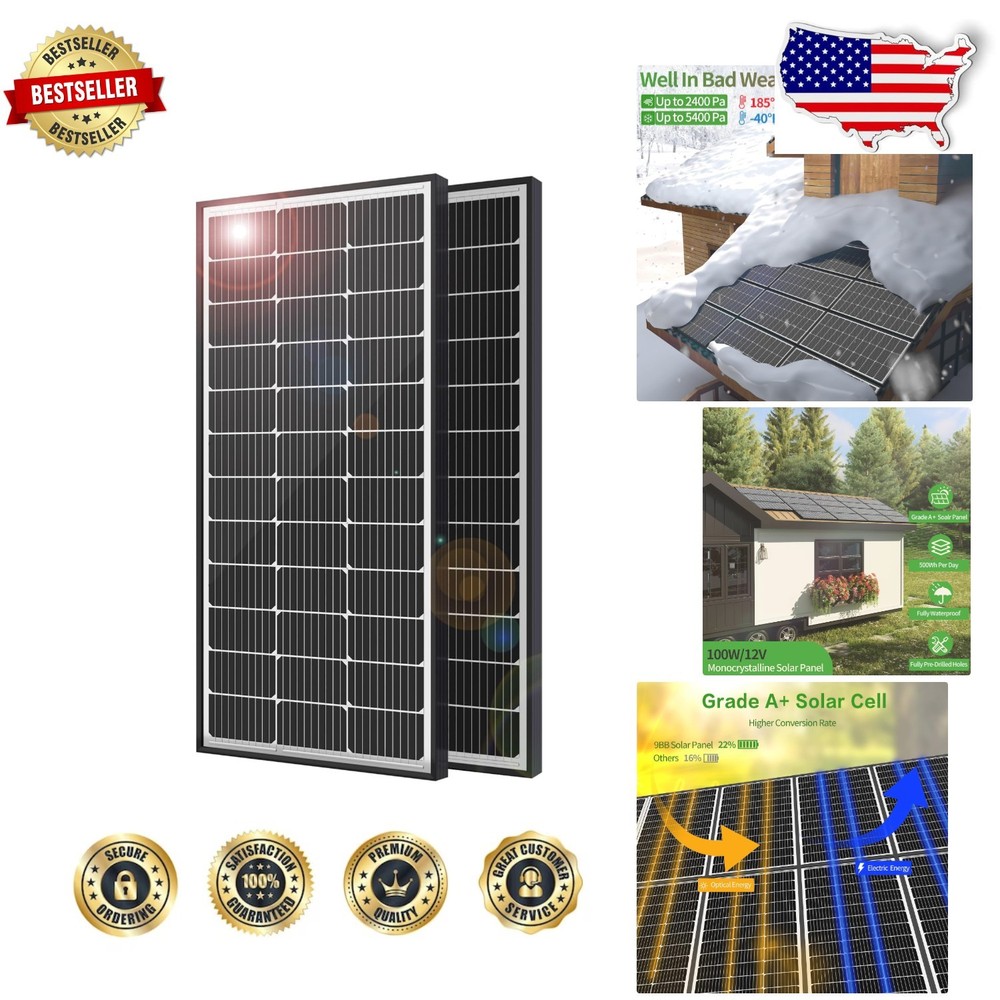 Rigid 200 Watt Solar Panels 10BB Monocrystalline 23% Efficiency PV