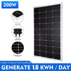 200W 400W 600W 800W 1000W 1200W Watt Solar Panel 12V Mono Home RV Off Grid Boat