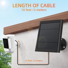 1 Pack 4W Solar Charger Ring Spotlight & Stick Up Outdoor Cam Black High