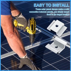 48 Pack Solar Panel Mid Clamps 1.06 Inch Solar Panel Bracket Aluminium Mounting