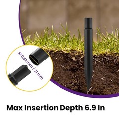SATUY 10 Pcs Solar Light Stakes 10 Ground & Round Bases, Black
