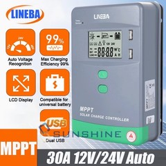 12/24V 10-100A MPPT PWM Solar Panel Regulator Battery Charge Controller Inverter
