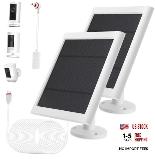 IP65 Solar Panel Outdoor for Ring Cameras () Spotlight Cam Plus/Pro White 2P