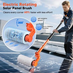 Electric Solar Panel Cleaning Kit, 20FT Telescoping Water Fed Brush