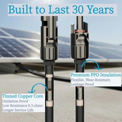 Solar Connectors Y Branch Parallel Panel Adapter Cable Wire Plug Tool Kit for PV