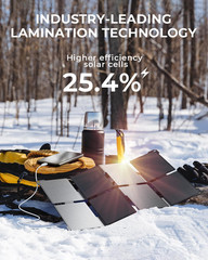 [Upgraded] Ultra-Light Portable 25W Solar Panel Charger with USB-A and USB-C Po