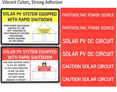 Photovoltaic Solar System Installer Label Kit | 2020 | 2017 Code | Electrical