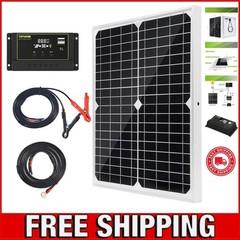 20W Monocrystalline Solar Panel Kit with 10A Charge Controller for Off-Grid Use