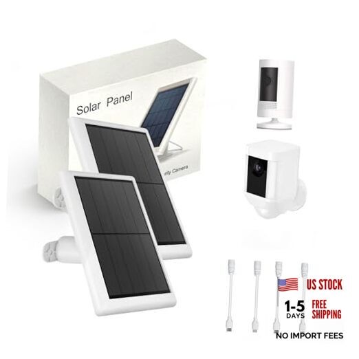 Solar Panel Charger for Ring Camera, 5W Solar Panel Compatible with Ring Stick