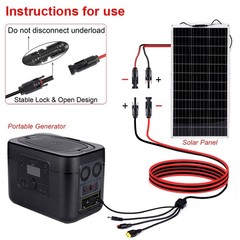 3ft Solar Panel Extension Cable 4 In 1 DC5521 7909 XT60 Female Connector PV Wire