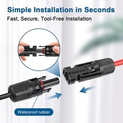 Solar Extension Cable 75FT 10AWG PV Wire Connectors Tinned