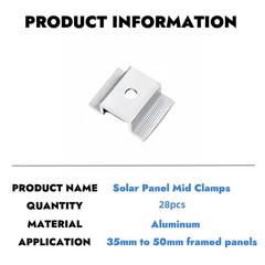 alptaoveture Solar Panel Mid Clamps Solar Panel Bracket Aluminum Solar Mid Cl…