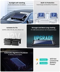 7.5W 12V Solar Battery Charger Trickle Maintainer Kit for Car