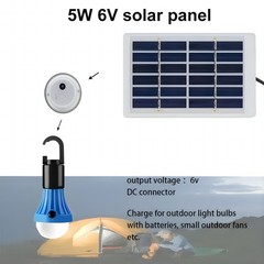 5W 6V Portable Solar Panel with Plastic Frame 84x130x10mm White Black Design