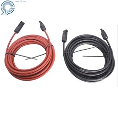 Black + Red Wire Connector 10AWG Solar Panel Extension Cable 30Ft