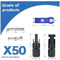 1000V 30A Solar Connectors, 50 Pairs + 2 Spanners