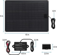 Solar Battery Charger Maintainer, 20W Solar Panel Kit for Dump Trailer Built….