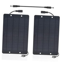 USB Solar Panel 2Pack with DC Male to Male Cable- Solar USB Charger 5v 6W x2