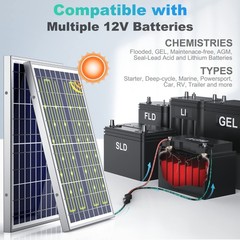 10W 12V Solar Battery Charger Maintainer with Smart MPPT Controller, Waterproof
