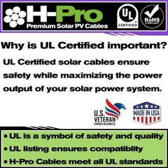 10 AWG 20ft H-Pro Premium Solar PV Cables – Solar Panel Extension Cables