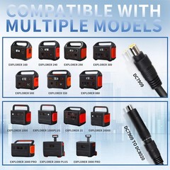 Jackery Solar Panel Connector | MC4 to DC 8Mm Extension Cable DC7909 to DC8020/D