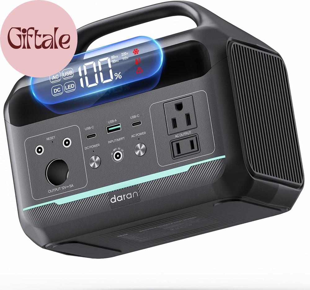 Portable Power Station 300W, 192Wh Large Power Bank with 110V AC Outlet, Lifepo4
