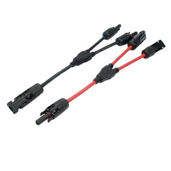 2Pcs Y Branch Solar Connector 30A 1000V PV Panel Cable Wire Parallel Adapter